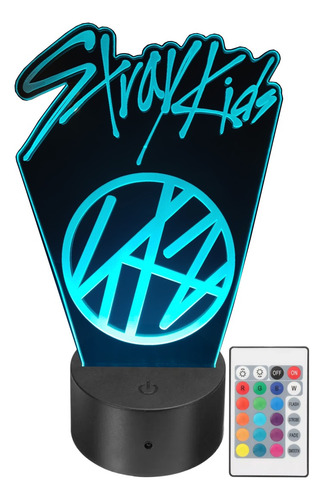 Lámpara Led Stray Kids Kpop Acrilico 3d Rgb Personalizada