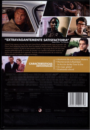 Imagen 2 de 3 de 007 Bond Sin Tiempo Para Morir Craig 2 Discos Pelicula Dvd