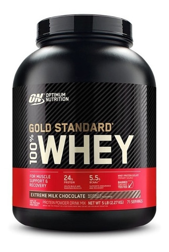 Imagen 1 de 2 de Suplemento en polvo Optimum Nutrition Proteína Gold Standard 100% Whey proteína sabor extreme milk chocolate en pote de 2.27kg