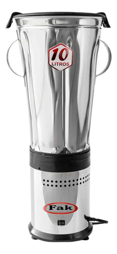 Liquidificador industrial FAK LBR-10 10 L prateado com jarra de aço inoxidável - Inclui 1 acessórios