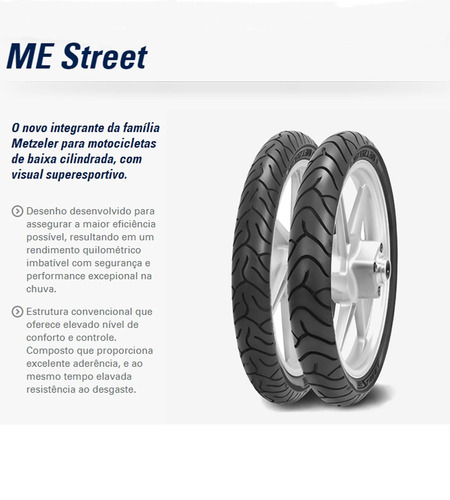 Pneu Moto 90/90-18 Sem Câmara De Ar Me Street Yes Factor Cg