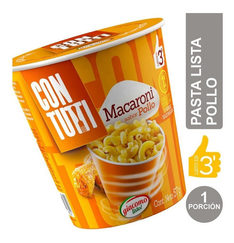 Giacomo Macaroni Con Tutti Pasta Lista Sabor Pollo 57 Gr