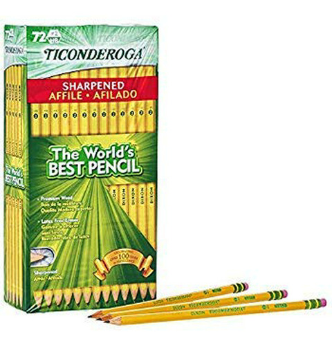 6 X 12 Paquete De Dixon Ticonderoga Lápices # 2 Pre-afilado 