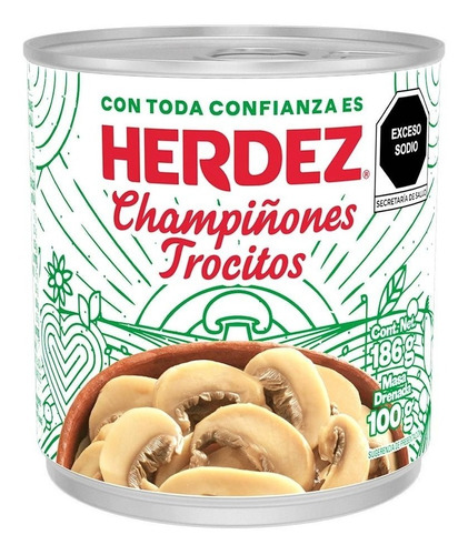 Champiñones Herdez En Trocitos En Lata 186 Gr