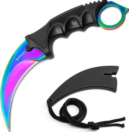 Cuchillo Karambit Tornasol Navaja Csgo Táctico Multicolor