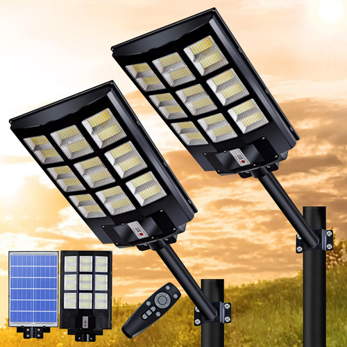 Kwinmyso Luz Solar De Calle De 1200 W, 864 Led De 150000 Lm,