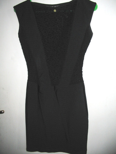 Vestido Minifalda Tabatha Negro Lycra Con Encaje Sutil Lat M