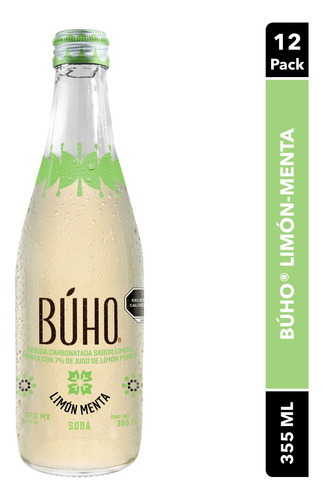 Búho Limón Menta (12-pack) - Soda 100% Natural