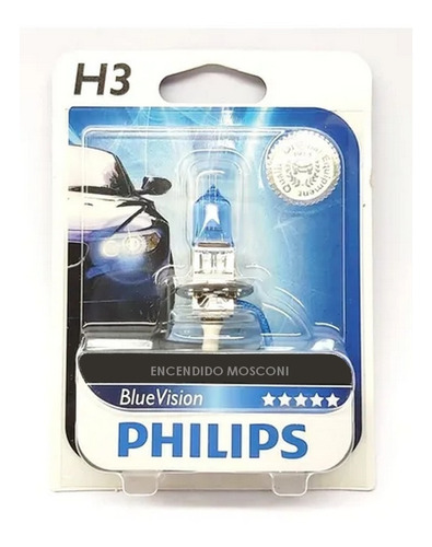 Lampara H3 Philips Blue Vision Tipo Xenon Efecto Xenon 4000k