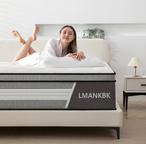 Lmankbk Colchon Queen Hibrido De Resortes Interiores De 10 P