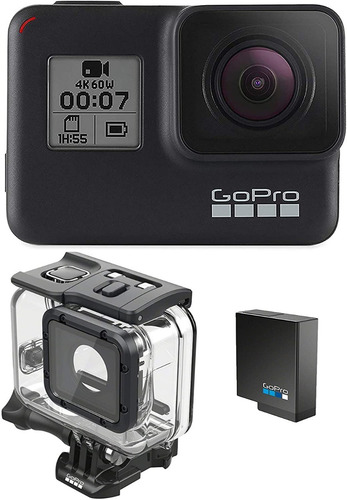 Imagen 1 de 7 de Camara Gopro Hero7 Black Incluye Bateria Extra Y Protector