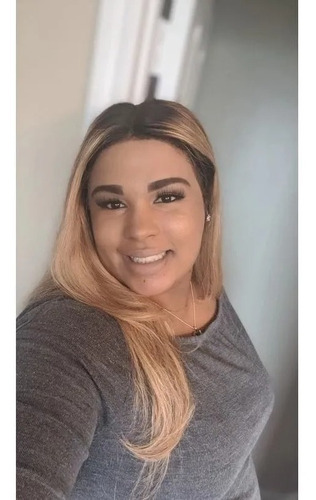 Peruca Front Lace Degrade 100% Humano Ombre Hair Loiro Mel