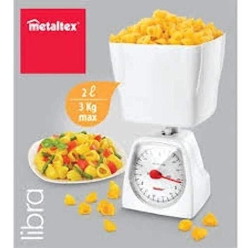 Bascula De Cosina 3 Kg Blanca Manual Libra Gramos Nutricion
