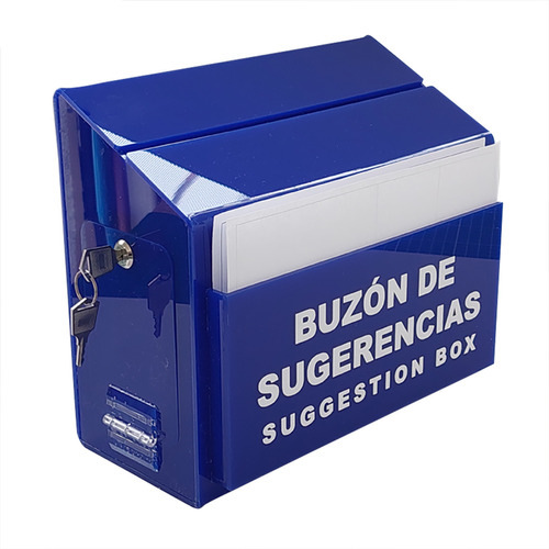 Buzon Quejas Correo Cartas Sugerencia Acrílico Azul 3mm 1/2c