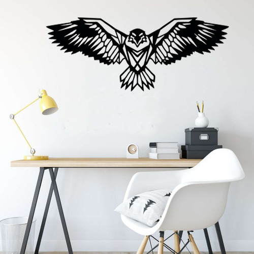 Quadro Decorativo Animais Aplique Mdf 3mm - Diversos Cor ÁGUIA Cor da armação Preto