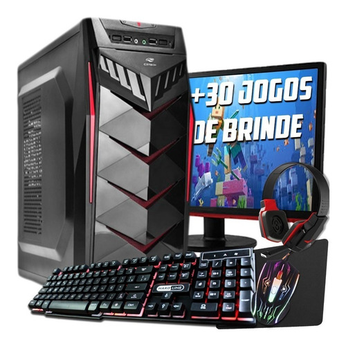 Pc Completo Gamer Monitor Lcd! + 30 Jogos!