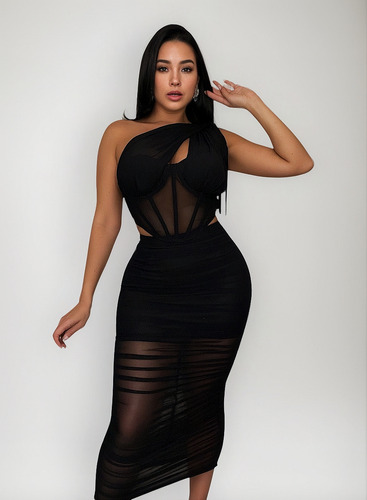 Conjunto De Dos Piezas De Malla Para Ropa De Mujer