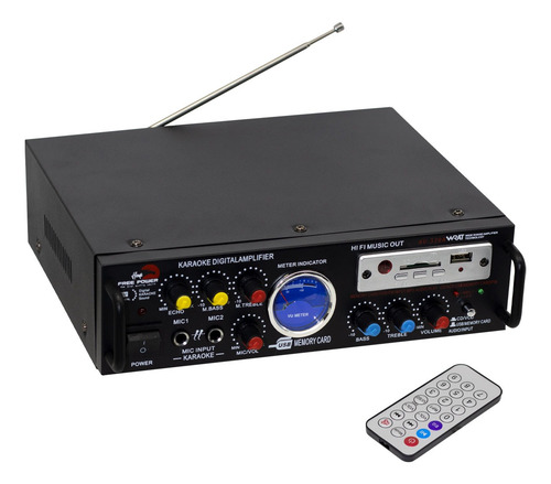 Mini Amplificador De Audio 100w 2 Mic Usb/sd/fm Free Power 100 W