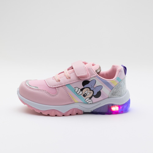 Zapatilla Luces Niña Minnie Preciosa Rosado Disney