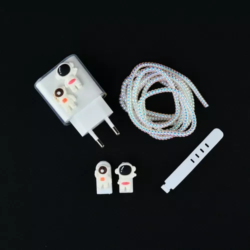 5 Piezas Protector Cable Apple Cargador Varios Diseños
