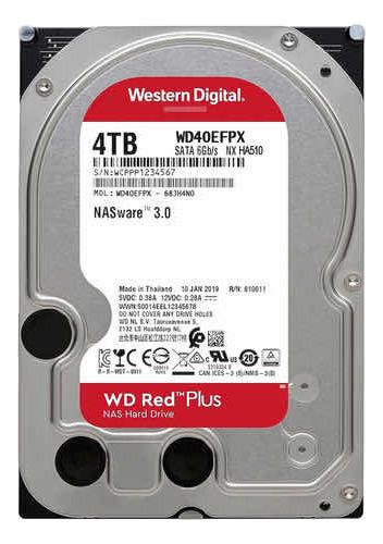 Disco Duro Interno Western Digital Red Plus Nas 4tb 3.5