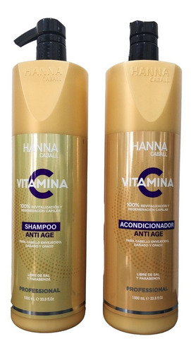 Shampoo Y Acondicionador Hanna Caball Vit C Anti Edad 1 Lt