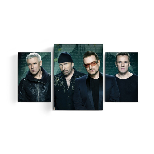 Cuadro Triptico Decorativo U2 Musica Bandas Rock Tictimedeco