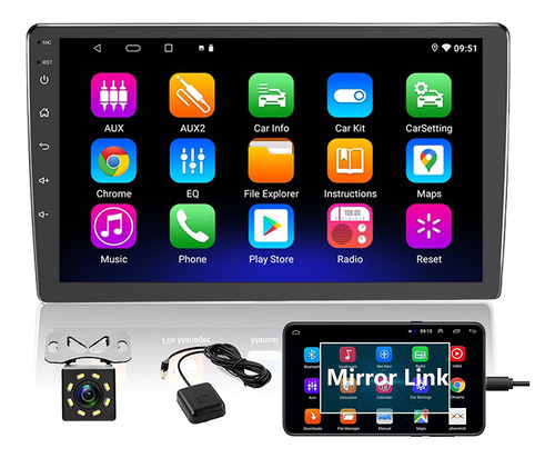 Imagen 1 de 10 de Estéreo Para Auto De 2 Din Con Wifi Gps Android Con Cámara
