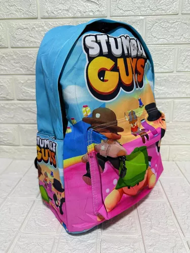 $42.000.-Mochila escolar diseño stumble guys + estuche + Lonchera