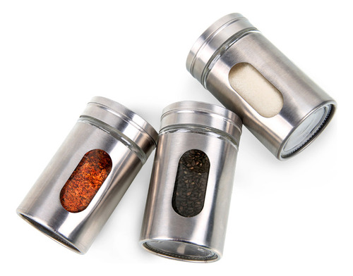Tarro De Especias Redondo De Acero Inoxidable De 80 Ml Del F