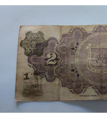 Billete 2 Peso Banco Oriental De Mexico 1914 (Usado)
