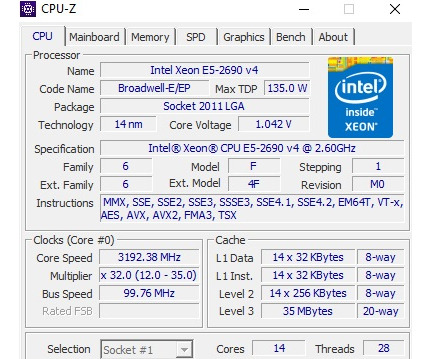 2 Processador Cpu Xeon E5-2690v4 Sr2n2 2.6ghz 14-core Lga201