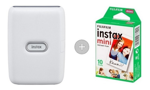 Impressora Instax Mini Link Com 10 Filmes - Branco Cinza