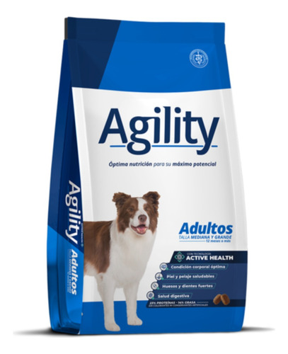 Alimento Agility Adulto - Active Health, Med/grande X 20 Kg