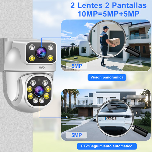 Ojo® 10mp Doble Pantalla Cámara Cámara Vigilancia Lentes