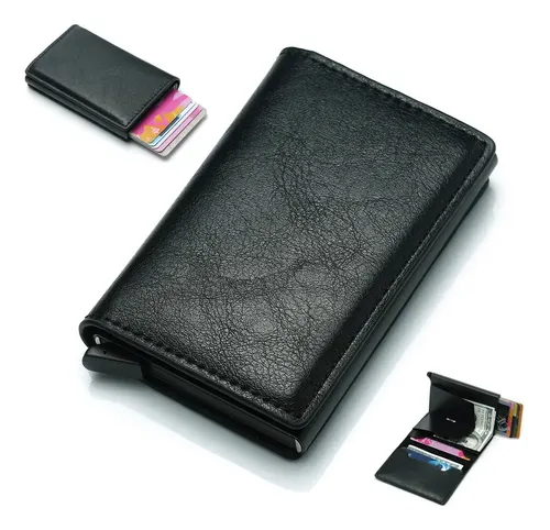 Cartera Con Protección Rfid De Aluminio Para Hombre