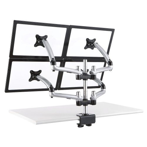 Cotytech Four Monitor Desk Mount Spring Arm Clamp Base