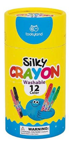 Set 12 Crayones Crayolas Lavables Y Textura Sedosa Con Tapa