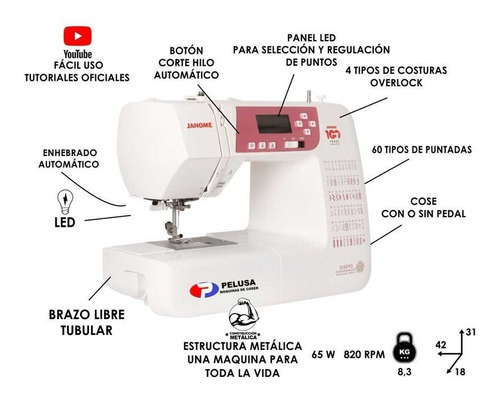 Imagen 2 de 5 de Janome 3160 Pg Digital Patchwork Y Quilt + Regalos Incluidos