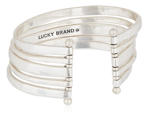 Lucky Brand Pulsera De Varias Filas, Plata, Metal