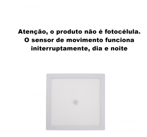 Imagem 7 de 7 de Painel De Embutir Com Sensor De Presença Quadrado 24w 6500k