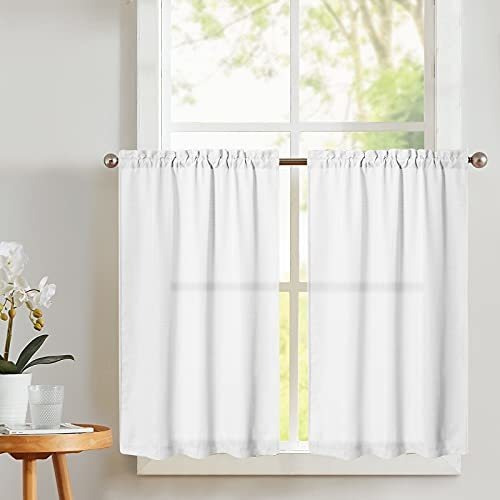 Vangao Beige Cocina Cortinas 24 Inch Tier Cortinas Vwkrh