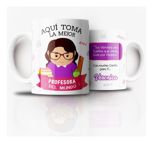 Tazón Taza Personalizada Día Del Profesor (mujer)