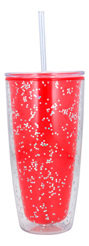 Vaso Doble Pared Con Glitter De 750ml