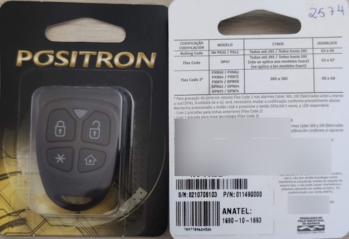 Controle Alarme Positron Px32 Nv