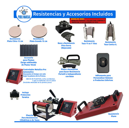Combo De 8 En 1 9 En 1 38x38 Sublimacion 100r 2 Plancha S/4