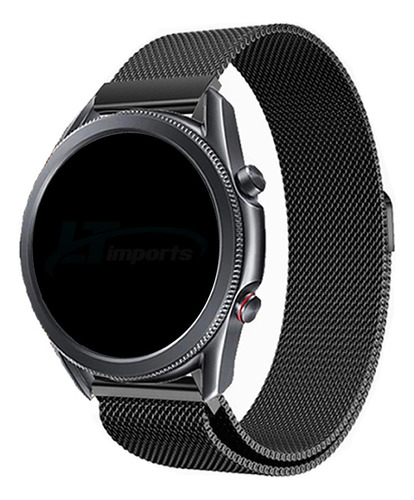 Pulseira 22mm Milanese Loop Para Samsung Galaxy Watch 3 45mm Cor Preto