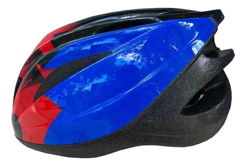 Casco Bicicleta 18 Ventilaciones Rollers Skate Color Azul/rojo Talle M