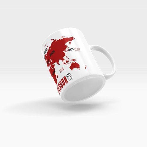 Imagem 3 de 3 de Caneca Personalizada La Casa De Papel Mapa - Beek