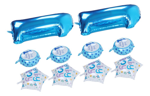 Globos Azules De Primer Cumpleaños, 10 Unidades, Tema De Col